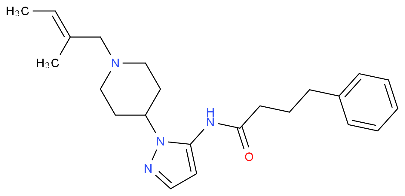 N-(1-{1-[(2E)-2-methyl-2-buten-1-yl]-4-piperidinyl}-1H-pyrazol-5-yl)-4-phenylbutanamide_Molecular_structure_CAS_)
