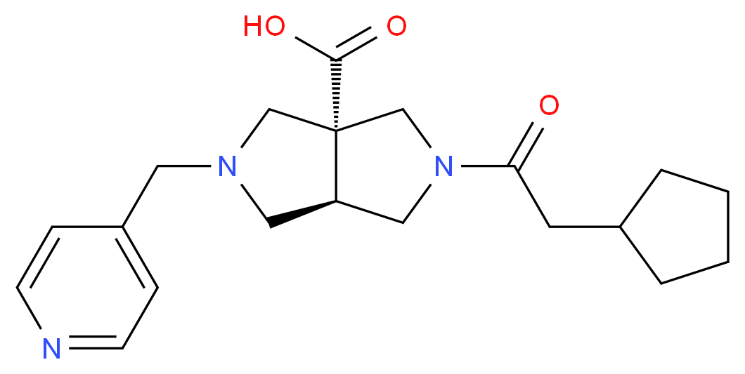 (3aR*,6aR*)-2-(cyclopentylacetyl)-5-(4-pyridinylmethyl)hexahydropyrrolo[3,4-c]pyrrole-3a(1H)-carboxylic acid_Molecular_structure_CAS_)