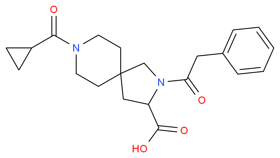 8-(cyclopropylcarbonyl)-2-(phenylacetyl)-2,8-diazaspiro[4.5]decane-3-carboxylic acid_Molecular_structure_CAS_)