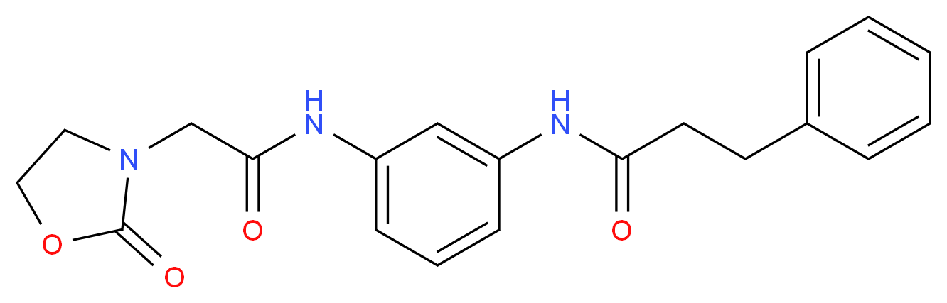 N-(3-{[(2-oxo-1,3-oxazolidin-3-yl)acetyl]amino}phenyl)-3-phenylpropanamide_Molecular_structure_CAS_)