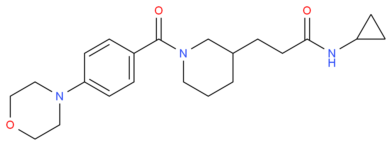 N-cyclopropyl-3-{1-[4-(4-morpholinyl)benzoyl]-3-piperidinyl}propanamide_Molecular_structure_CAS_)