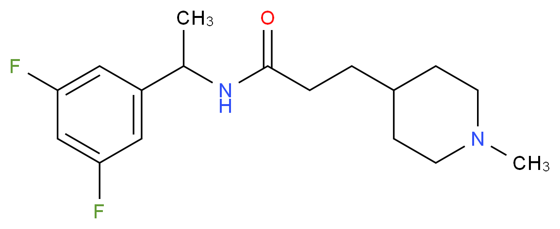 N-[1-(3,5-difluorophenyl)ethyl]-3-(1-methylpiperidin-4-yl)propanamide_Molecular_structure_CAS_)
