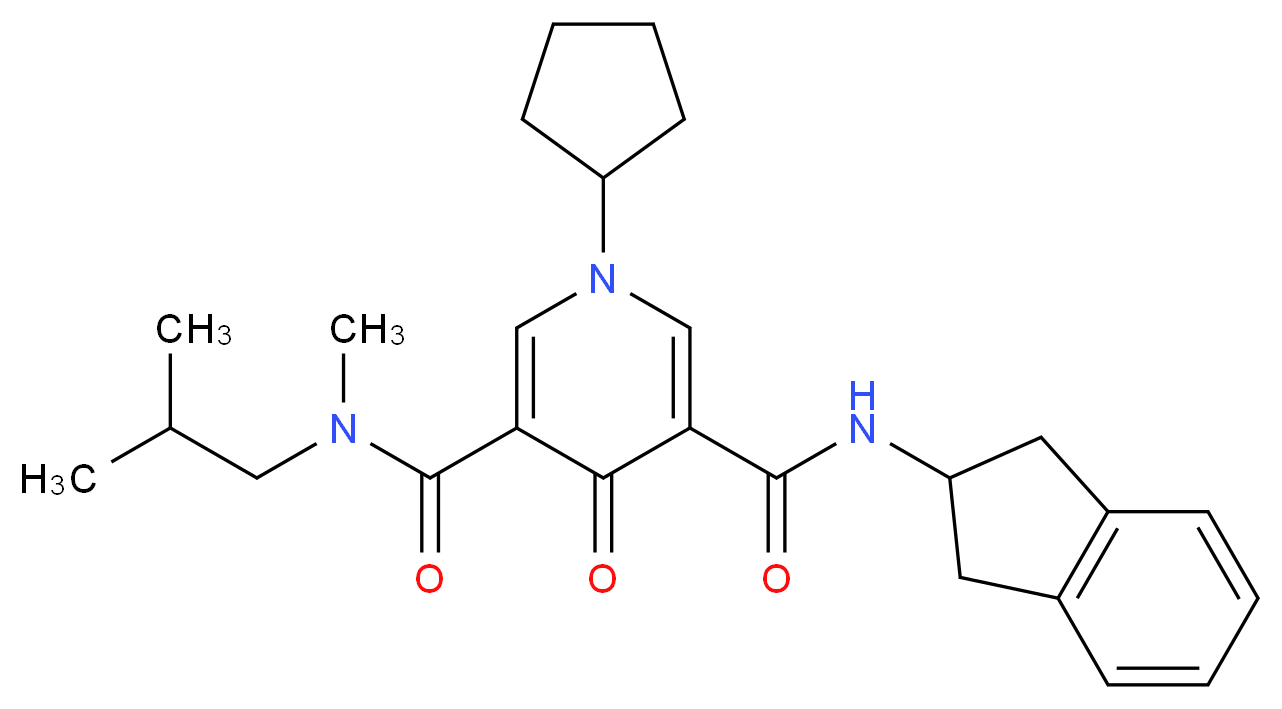 1-cyclopentyl-N'-(2,3-dihydro-1H-inden-2-yl)-N-isobutyl-N-methyl-4-oxo-1,4-dihydro-3,5-pyridinedicarboxamide_Molecular_structure_CAS_)