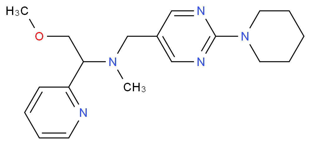 (2-methoxy-1-pyridin-2-ylethyl)methyl[(2-piperidin-1-ylpyrimidin-5-yl)methyl]amine_Molecular_structure_CAS_)
