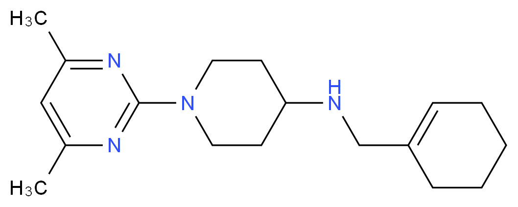 N-(cyclohex-1-en-1-ylmethyl)-1-(4,6-dimethylpyrimidin-2-yl)piperidin-4-amine_Molecular_structure_CAS_)