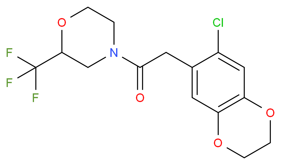 4-[(7-chloro-2,3-dihydro-1,4-benzodioxin-6-yl)acetyl]-2-(trifluoromethyl)morpholine_Molecular_structure_CAS_)