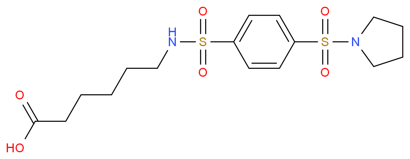 6-({[4-(pyrrolidin-1-ylsulfonyl)phenyl]sulfonyl}amino)hexanoic acid_Molecular_structure_CAS_)