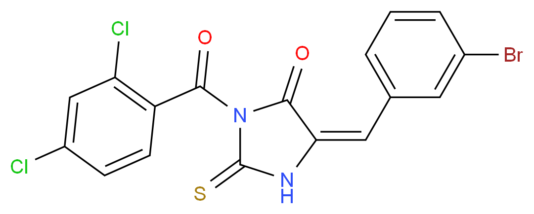 5-(3-Bromo-benzylidene)-3-(2,4-dichloro-benzoyl)-2-thioxo-imidazolidin-4-one_Molecular_structure_CAS_)