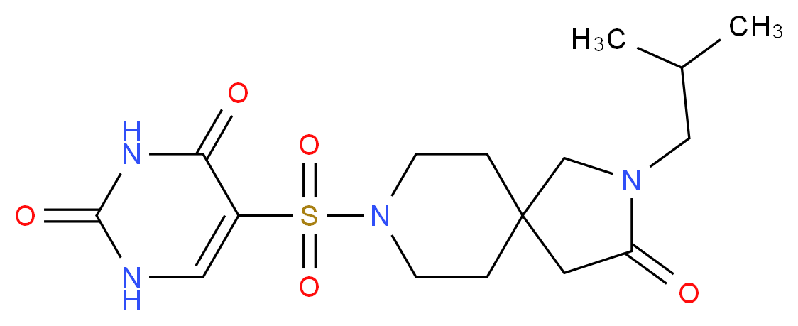 5-[(2-isobutyl-3-oxo-2,8-diazaspiro[4.5]dec-8-yl)sulfonyl]-2,4(1H,3H)-pyrimidinedione_Molecular_structure_CAS_)