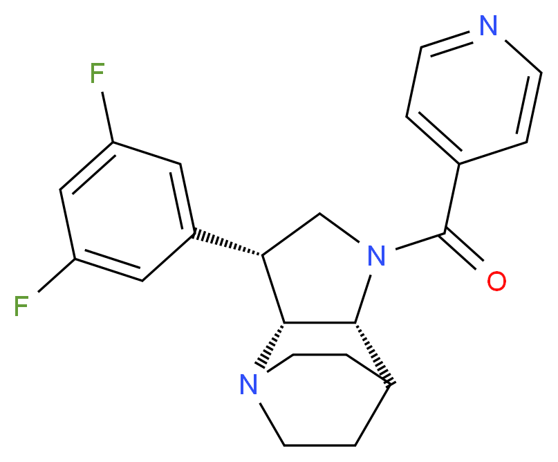 (3R*,3aR*,7aR*)-3-(3,5-difluorophenyl)-1-isonicotinoyloctahydro-4,7-ethanopyrrolo[3,2-b]pyridine_Molecular_structure_CAS_)