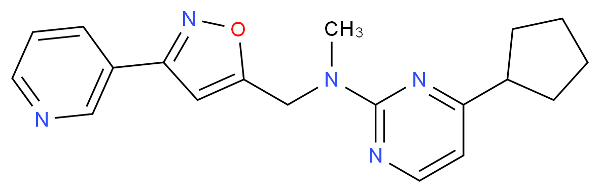 4-cyclopentyl-N-methyl-N-[(3-pyridin-3-ylisoxazol-5-yl)methyl]pyrimidin-2-amine_Molecular_structure_CAS_)