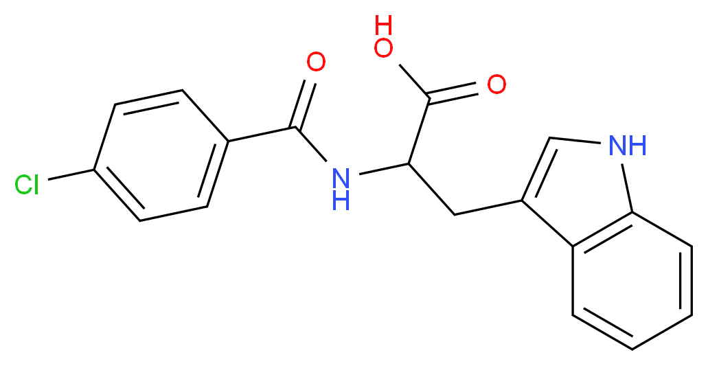 2-(4-Chloro-benzoylamino)-3-(1H-indol-3-yl)-propionic acid_Molecular_structure_CAS_39544-74-6)