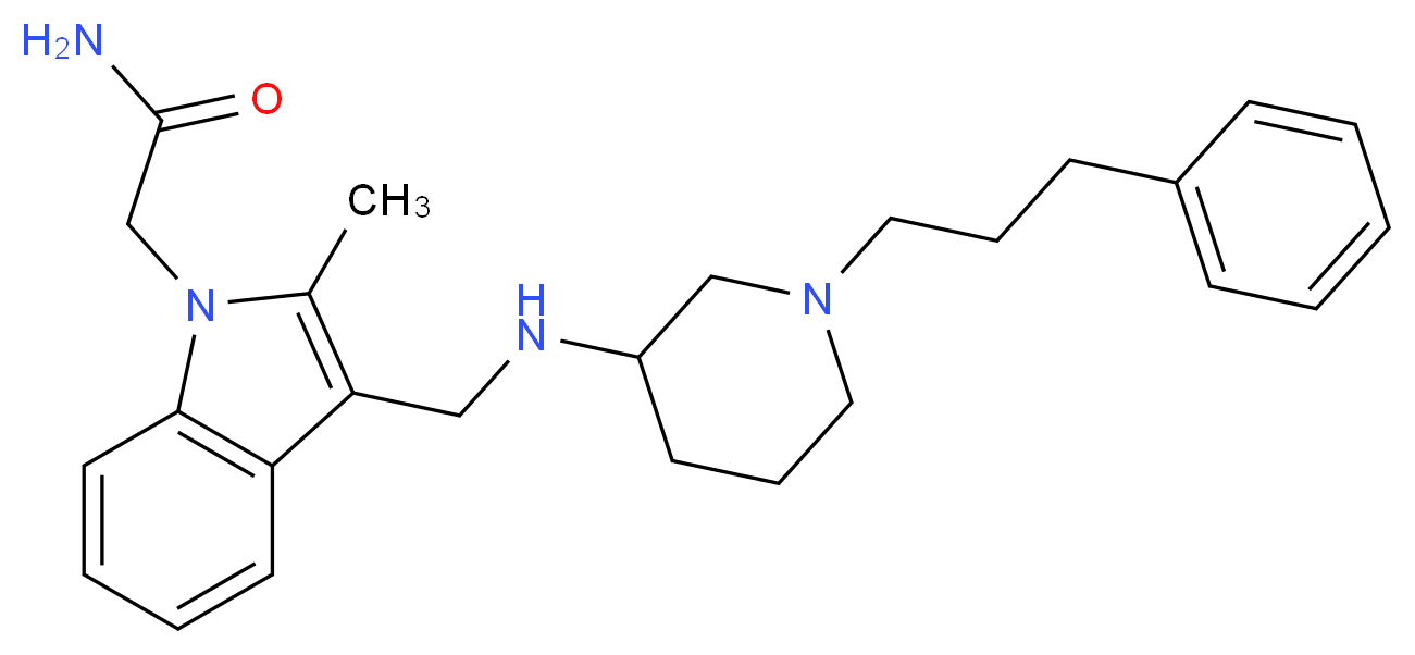 2-[2-methyl-3-({[1-(3-phenylpropyl)-3-piperidinyl]amino}methyl)-1H-indol-1-yl]acetamide_Molecular_structure_CAS_)