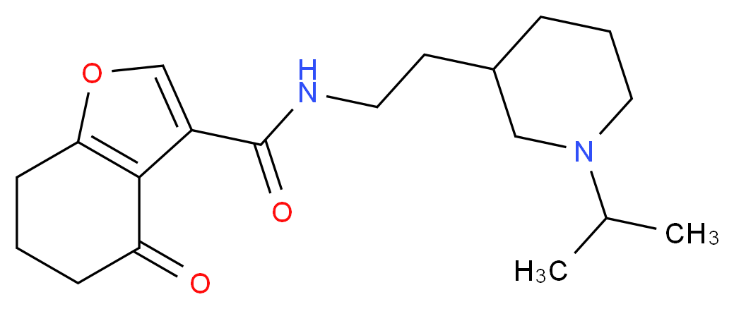 N-[2-(1-isopropylpiperidin-3-yl)ethyl]-4-oxo-4,5,6,7-tetrahydro-1-benzofuran-3-carboxamide_Molecular_structure_CAS_)