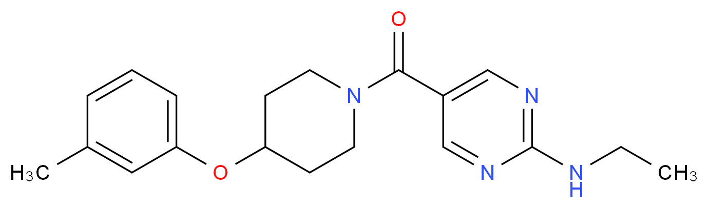 N-ethyl-5-{[4-(3-methylphenoxy)-1-piperidinyl]carbonyl}-2-pyrimidinamine_Molecular_structure_CAS_)