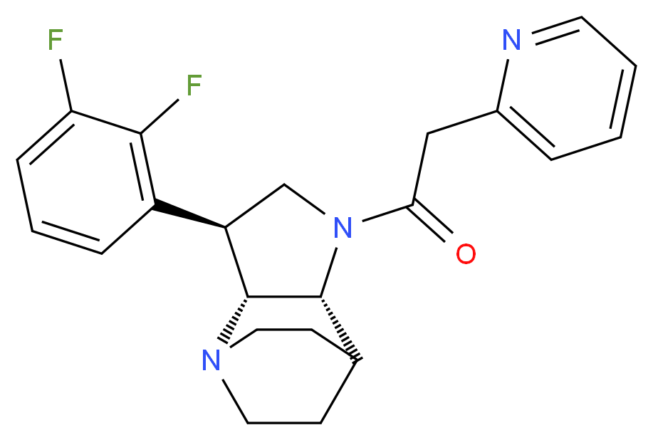 (3S*,3aR*,7aR*)-3-(2,3-difluorophenyl)-1-(pyridin-2-ylacetyl)octahydro-4,7-ethanopyrrolo[3,2-b]pyridine_Molecular_structure_CAS_)