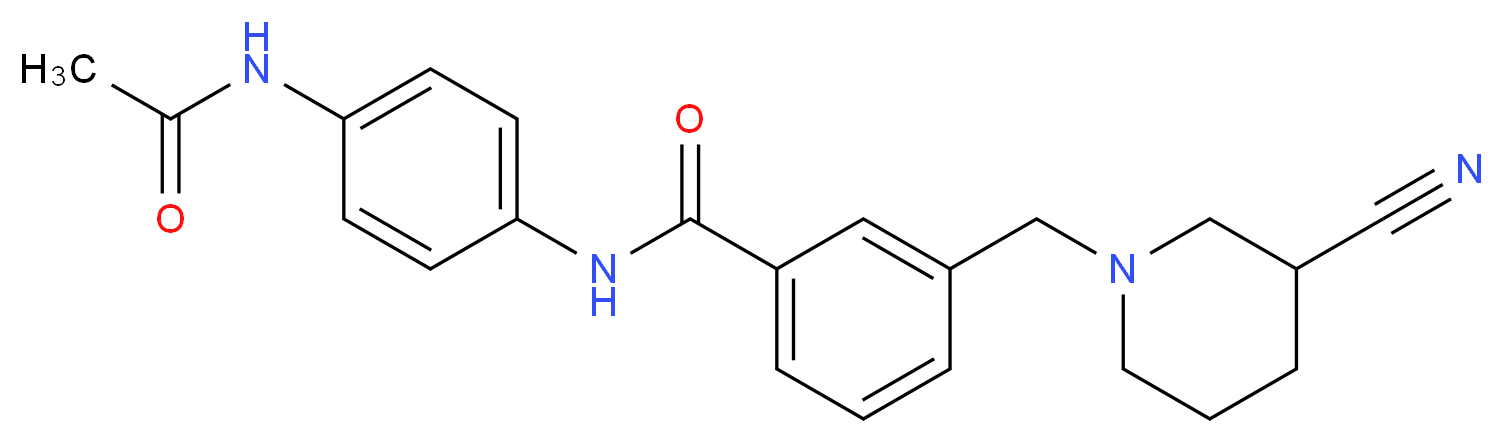 N-[4-(acetylamino)phenyl]-3-[(3-cyanopiperidin-1-yl)methyl]benzamide_Molecular_structure_CAS_)