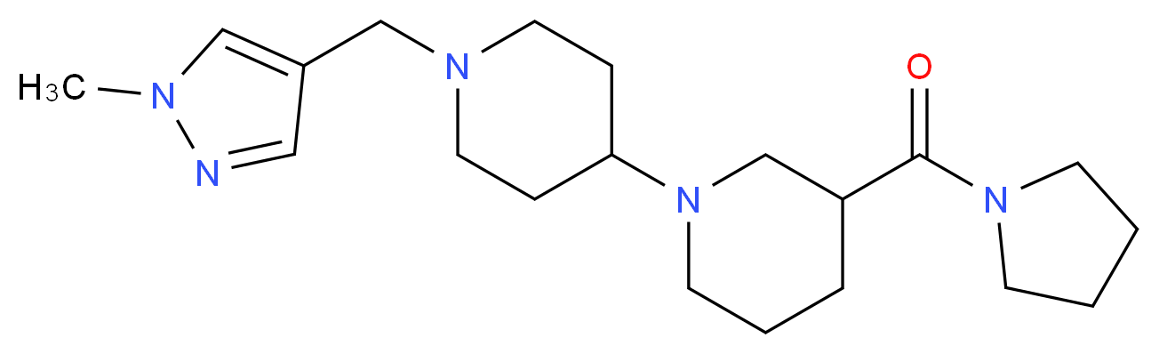 1'-[(1-methyl-1H-pyrazol-4-yl)methyl]-3-(pyrrolidin-1-ylcarbonyl)-1,4'-bipiperidine_Molecular_structure_CAS_)