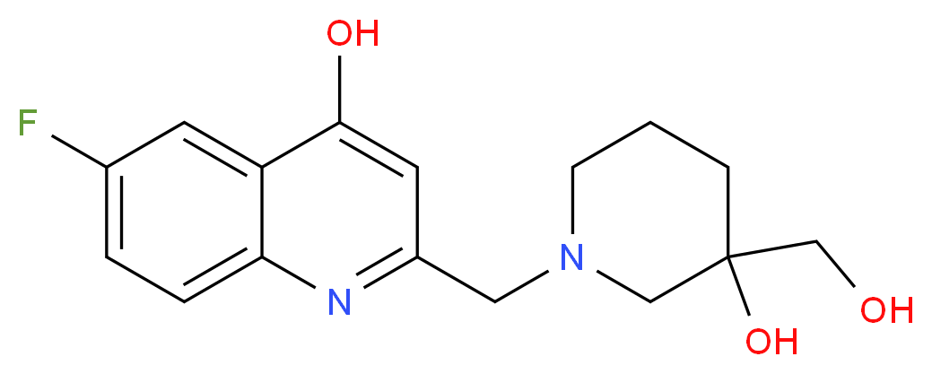 6-fluoro-2-{[3-hydroxy-3-(hydroxymethyl)piperidin-1-yl]methyl}quinolin-4-ol_Molecular_structure_CAS_)