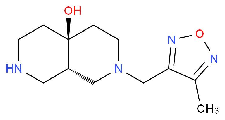 (4aS*,8aS*)-2-[(4-methyl-1,2,5-oxadiazol-3-yl)methyl]octahydro-2,7-naphthyridin-4a(2H)-ol_Molecular_structure_CAS_)