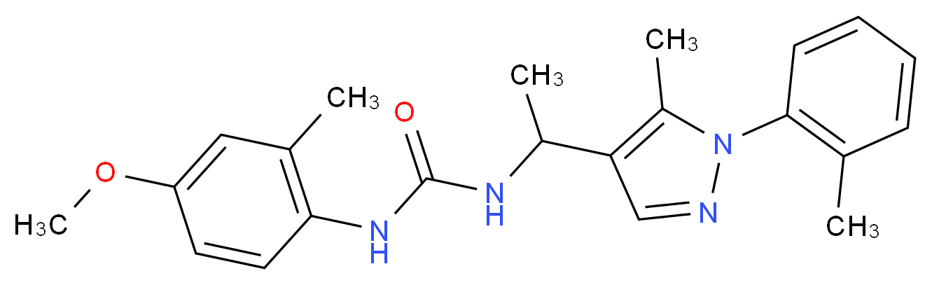 N-(4-methoxy-2-methylphenyl)-N'-{1-[5-methyl-1-(2-methylphenyl)-1H-pyrazol-4-yl]ethyl}urea_Molecular_structure_CAS_)