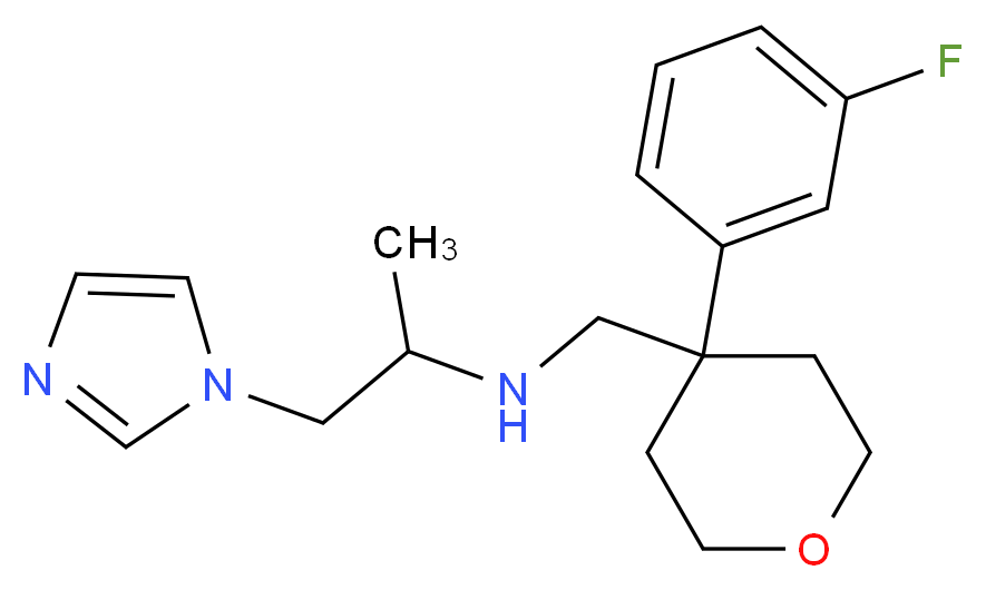 N-{[4-(3-fluorophenyl)tetrahydro-2H-pyran-4-yl]methyl}-1-(1H-imidazol-1-yl)propan-2-amine_Molecular_structure_CAS_)