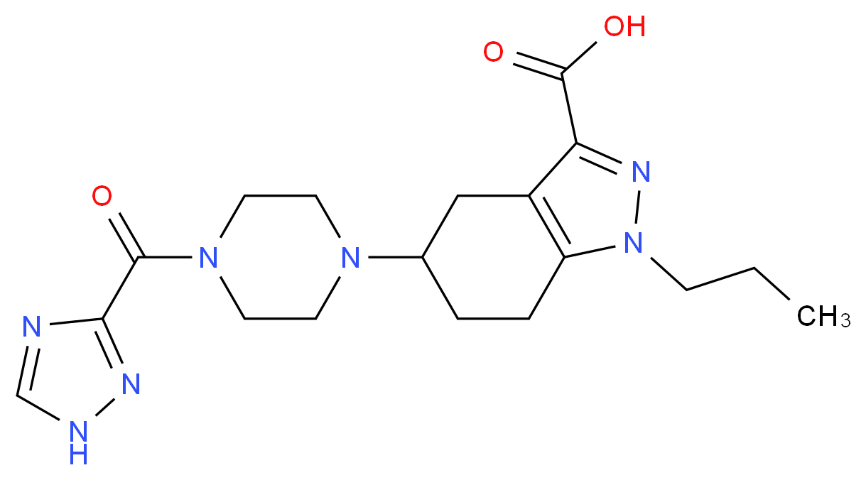 1-propyl-5-[4-(1H-1,2,4-triazol-3-ylcarbonyl)piperazin-1-yl]-4,5,6,7-tetrahydro-1H-indazole-3-carboxylic acid_Molecular_structure_CAS_)