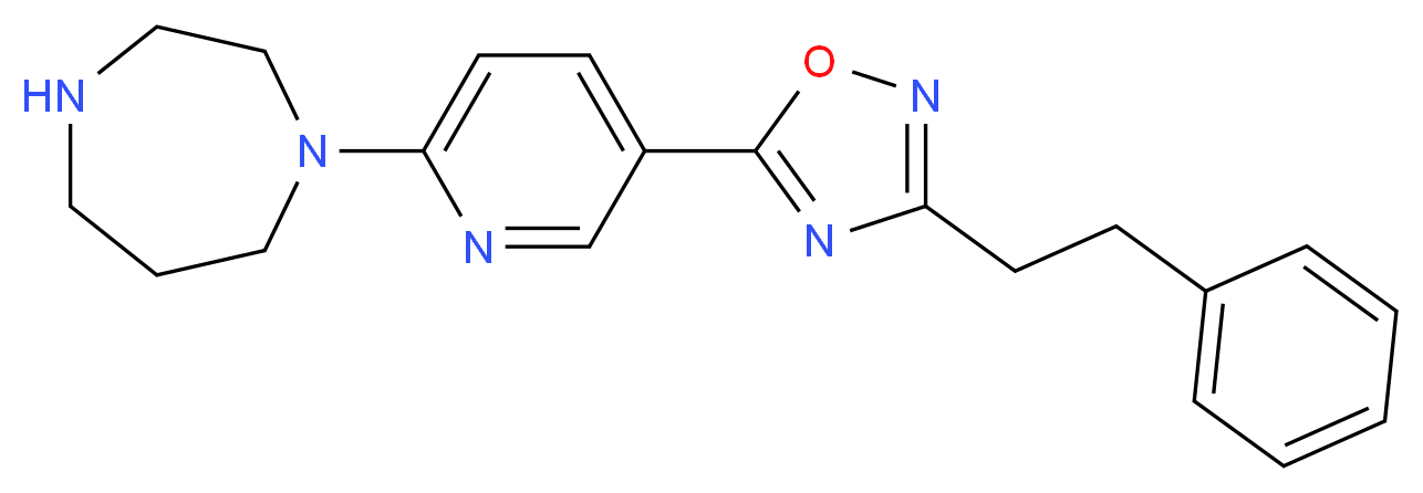1-{5-[3-(2-phenylethyl)-1,2,4-oxadiazol-5-yl]pyridin-2-yl}-1,4-diazepane_Molecular_structure_CAS_)