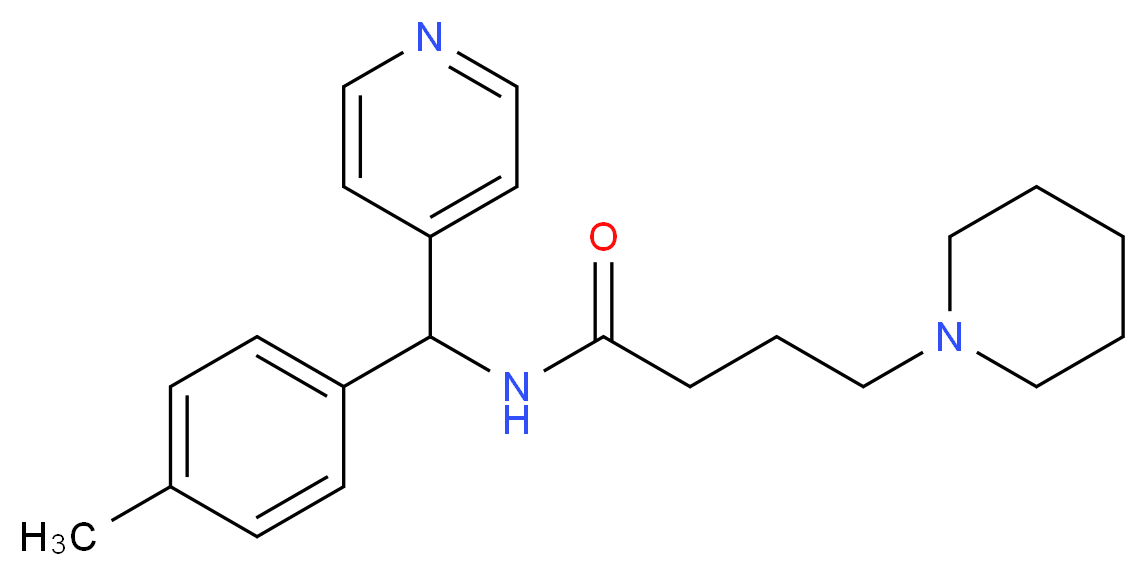 N-[(4-methylphenyl)(4-pyridinyl)methyl]-4-(1-piperidinyl)butanamide_Molecular_structure_CAS_)
