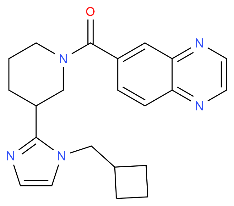 6-({3-[1-(cyclobutylmethyl)-1H-imidazol-2-yl]piperidin-1-yl}carbonyl)quinoxaline_Molecular_structure_CAS_)