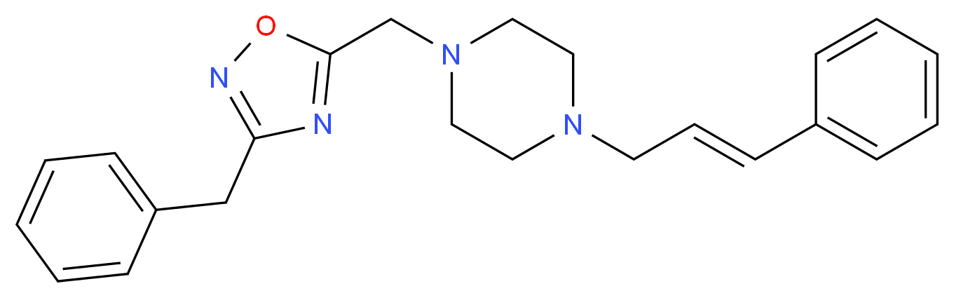 1-[(3-benzyl-1,2,4-oxadiazol-5-yl)methyl]-4-[(2E)-3-phenyl-2-propen-1-yl]piperazine_Molecular_structure_CAS_)