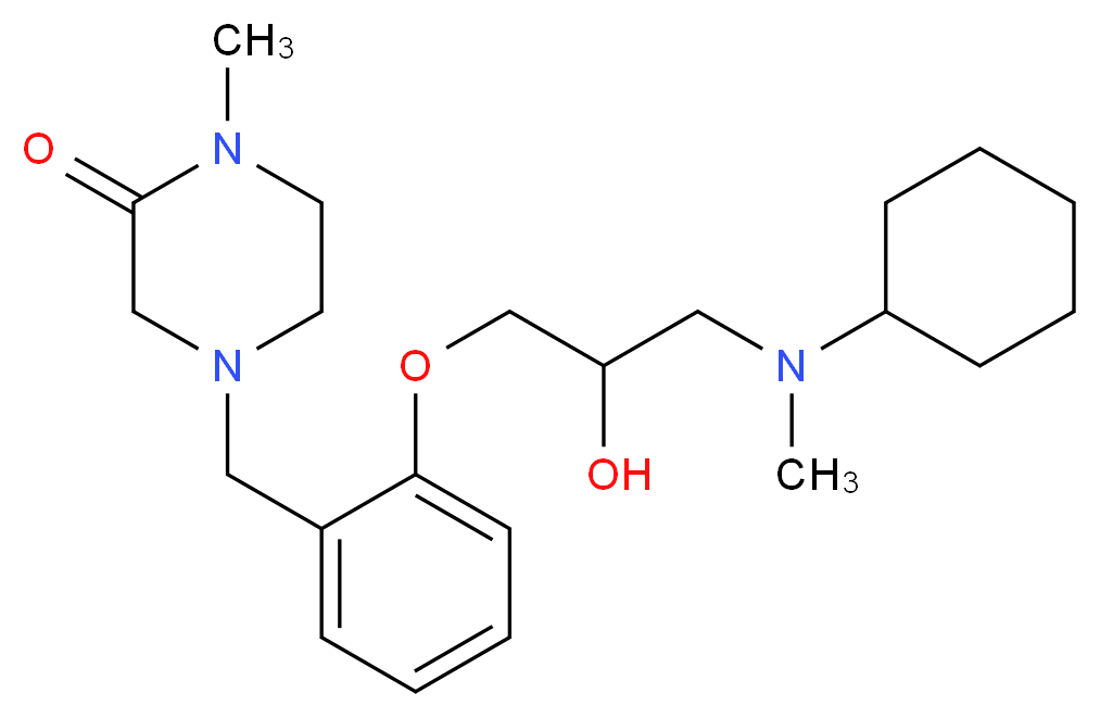 4-(2-{3-[cyclohexyl(methyl)amino]-2-hydroxypropoxy}benzyl)-1-methylpiperazin-2-one_Molecular_structure_CAS_)