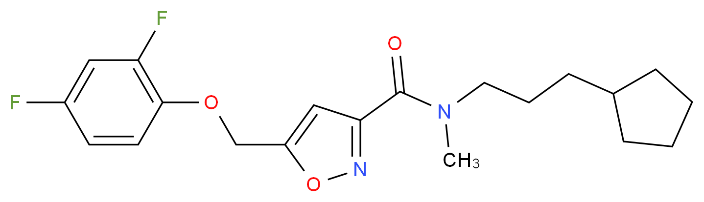 N-(3-cyclopentylpropyl)-5-[(2,4-difluorophenoxy)methyl]-N-methyl-3-isoxazolecarboxamide_Molecular_structure_CAS_)