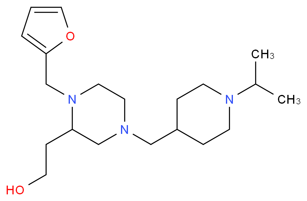 2-{1-(2-furylmethyl)-4-[(1-isopropylpiperidin-4-yl)methyl]piperazin-2-yl}ethanol_Molecular_structure_CAS_)
