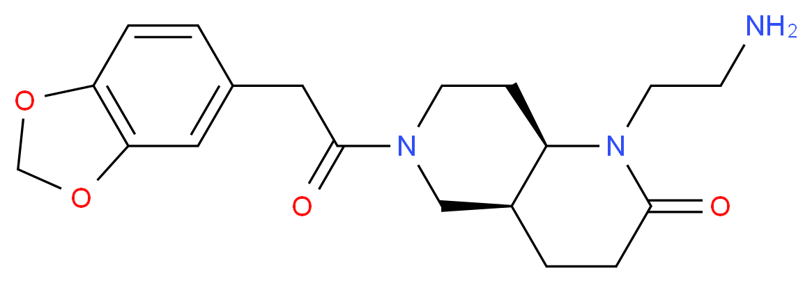 (4aS*,8aR*)-1-(2-aminoethyl)-6-(1,3-benzodioxol-5-ylacetyl)octahydro-1,6-naphthyridin-2(1H)-one_Molecular_structure_CAS_)