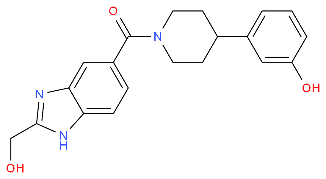 3-(1-{[2-(hydroxymethyl)-1H-benzimidazol-5-yl]carbonyl}piperidin-4-yl)phenol_Molecular_structure_CAS_)