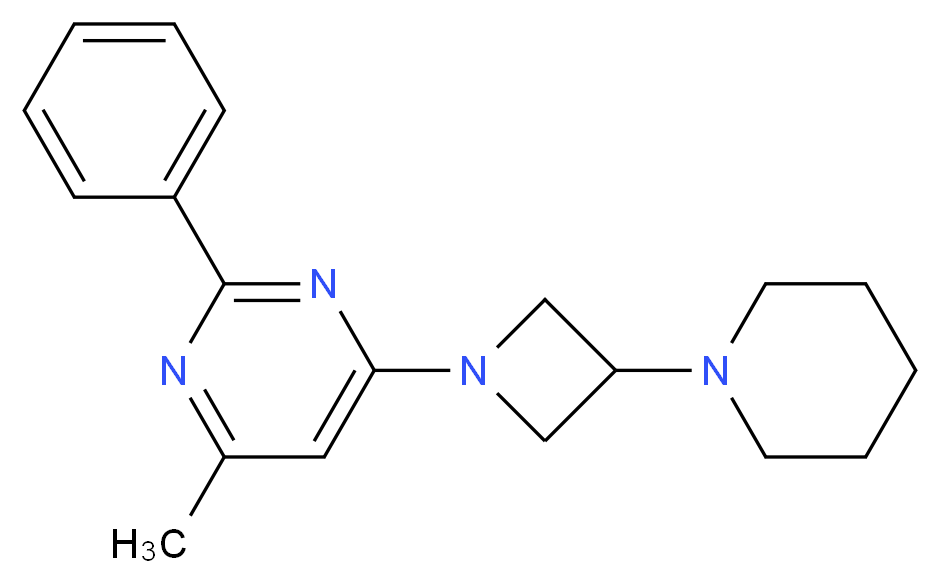 4-methyl-2-phenyl-6-(3-piperidin-1-ylazetidin-1-yl)pyrimidine_Molecular_structure_CAS_)