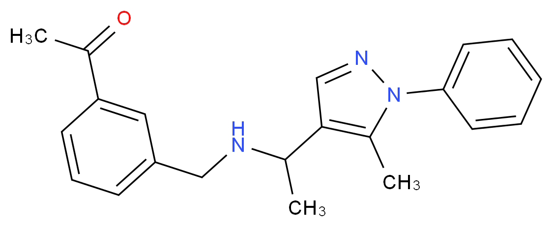 1-[3-({[1-(5-methyl-1-phenyl-1H-pyrazol-4-yl)ethyl]amino}methyl)phenyl]ethanone_Molecular_structure_CAS_)