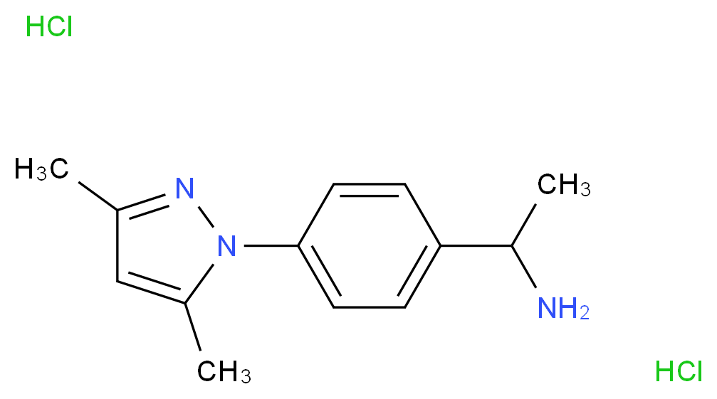 1-[4-(3,5-dimethyl-1H-pyrazol-1-yl)phenyl]ethan-1-amine dihydrochloride_Molecular_structure_CAS_)
