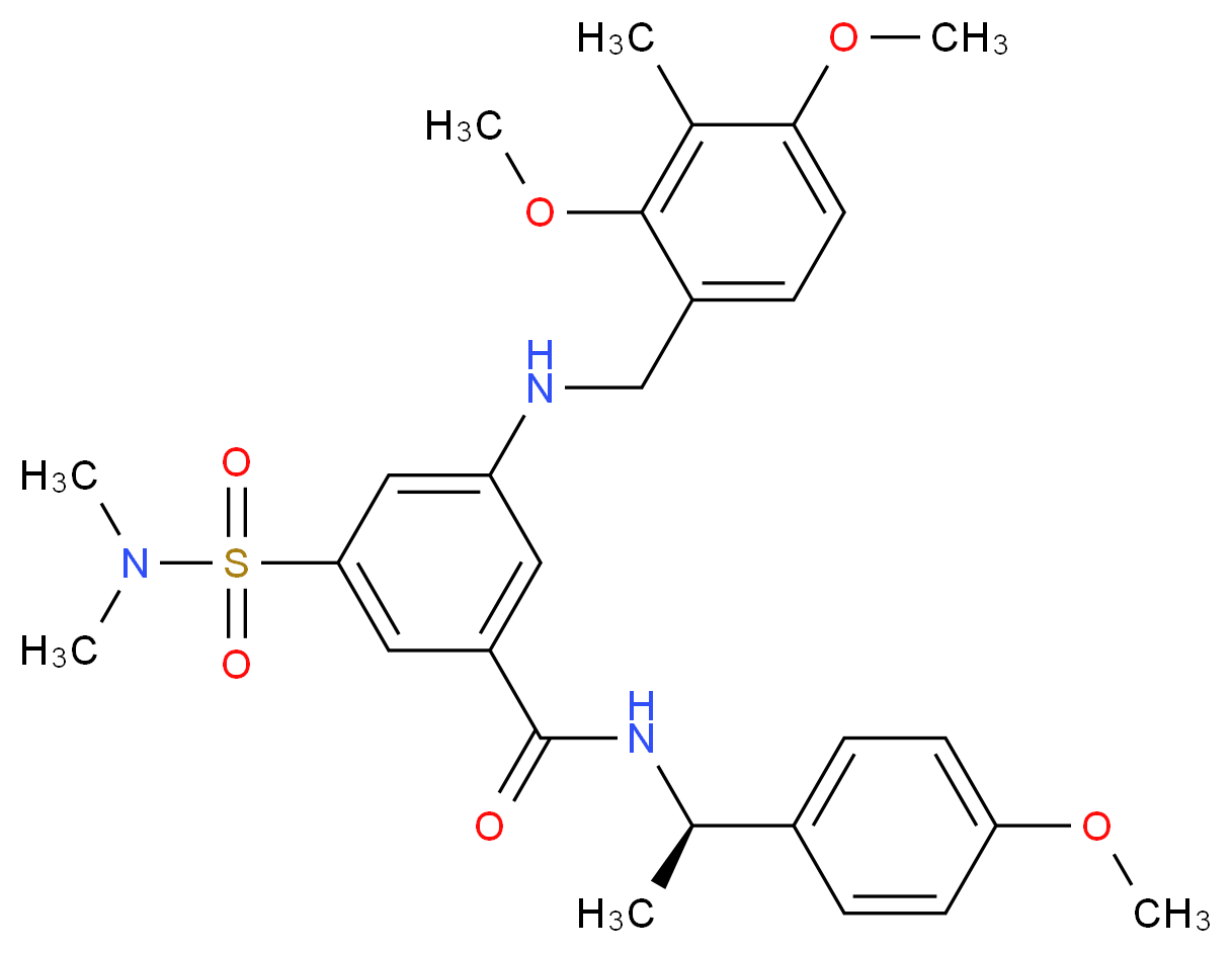 3-[(2,4-dimethoxy-3-methylbenzyl)amino]-5-[(dimethylamino)sulfonyl]-N-[(1R)-1-(4-methoxyphenyl)ethyl]benzamide_Molecular_structure_CAS_)
