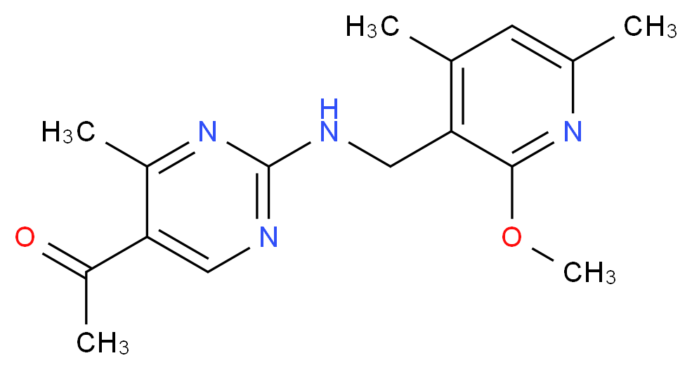 1-(2-{[(2-methoxy-4,6-dimethylpyridin-3-yl)methyl]amino}-4-methylpyrimidin-5-yl)ethanone_Molecular_structure_CAS_)