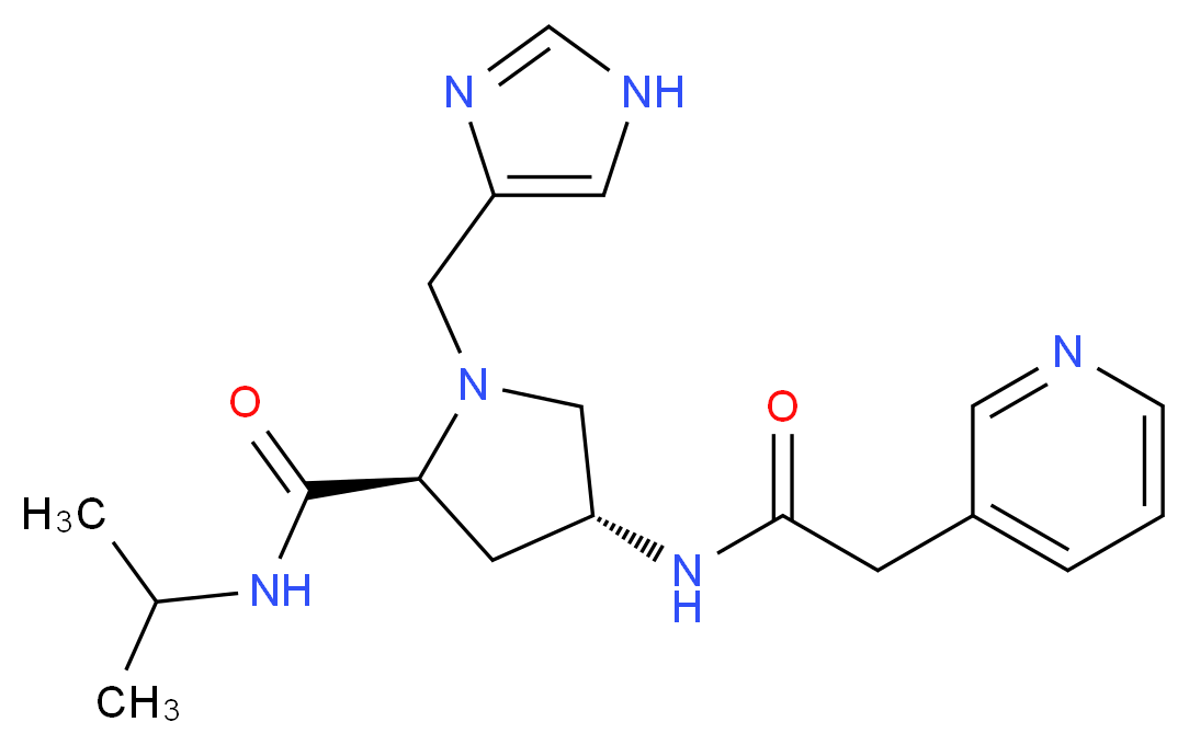 (4R)-1-(1H-imidazol-4-ylmethyl)-N-isopropyl-4-[(pyridin-3-ylacetyl)amino]-L-prolinamide_Molecular_structure_CAS_)