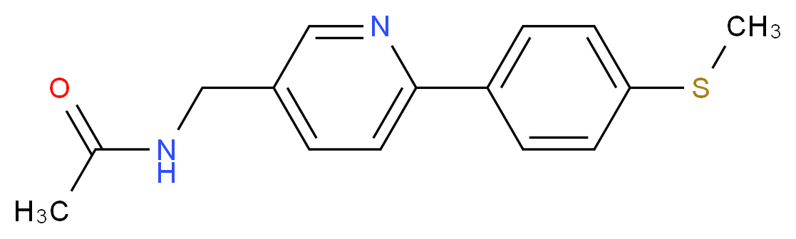 N-({6-[4-(methylthio)phenyl]pyridin-3-yl}methyl)acetamide_Molecular_structure_CAS_)