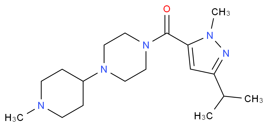 1-[(3-isopropyl-1-methyl-1H-pyrazol-5-yl)carbonyl]-4-(1-methyl-4-piperidinyl)piperazine_Molecular_structure_CAS_)