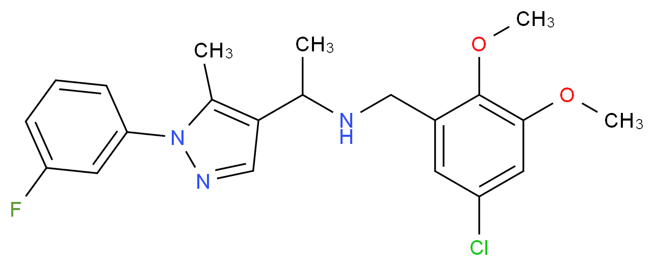 (5-chloro-2,3-dimethoxybenzyl){1-[1-(3-fluorophenyl)-5-methyl-1H-pyrazol-4-yl]ethyl}amine_Molecular_structure_CAS_)