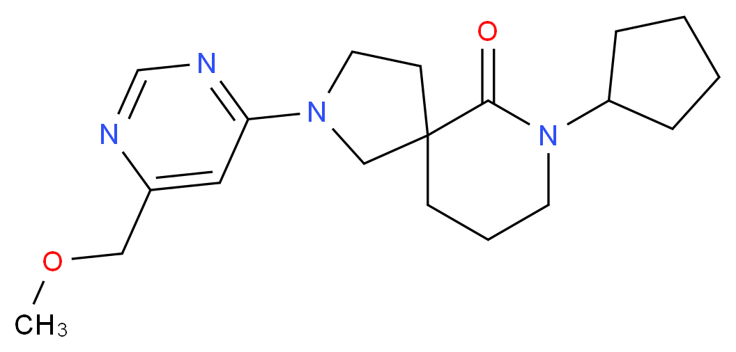 7-cyclopentyl-2-[6-(methoxymethyl)-4-pyrimidinyl]-2,7-diazaspiro[4.5]decan-6-one_Molecular_structure_CAS_)