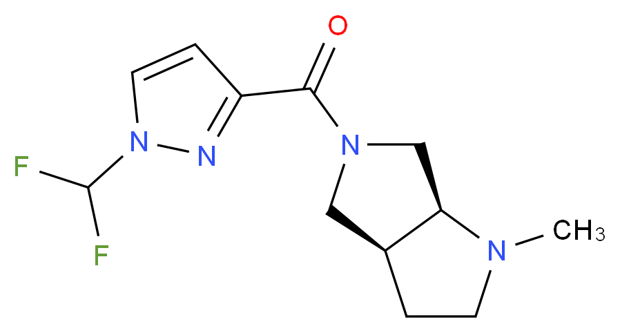 (3aS,6aS)-5-{[1-(difluoromethyl)-1H-pyrazol-3-yl]carbonyl}-1-methyloctahydropyrrolo[3,4-b]pyrrole_Molecular_structure_CAS_)