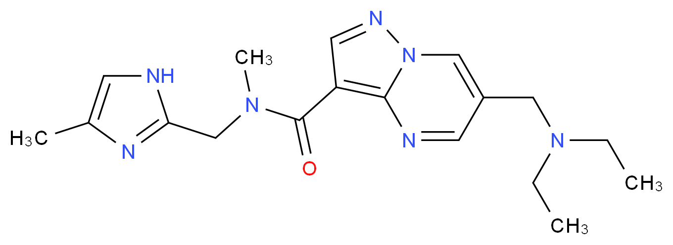 6-[(diethylamino)methyl]-N-methyl-N-[(4-methyl-1H-imidazol-2-yl)methyl]pyrazolo[1,5-a]pyrimidine-3-carboxamide_Molecular_structure_CAS_)