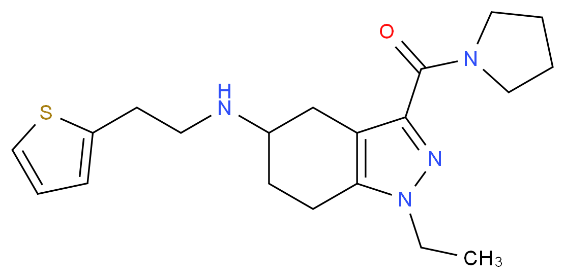 1-ethyl-3-(1-pyrrolidinylcarbonyl)-N-[2-(2-thienyl)ethyl]-4,5,6,7-tetrahydro-1H-indazol-5-amine_Molecular_structure_CAS_)