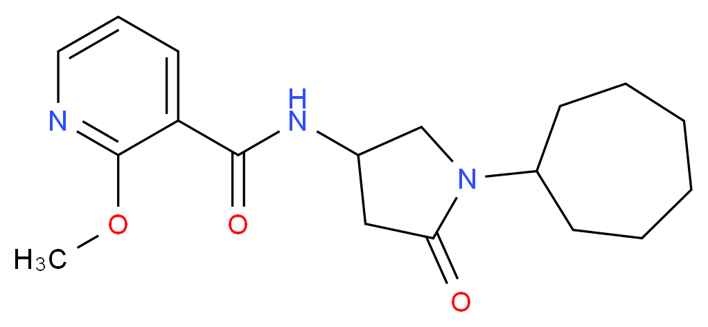 N-(1-cycloheptyl-5-oxo-3-pyrrolidinyl)-2-methoxynicotinamide_Molecular_structure_CAS_)